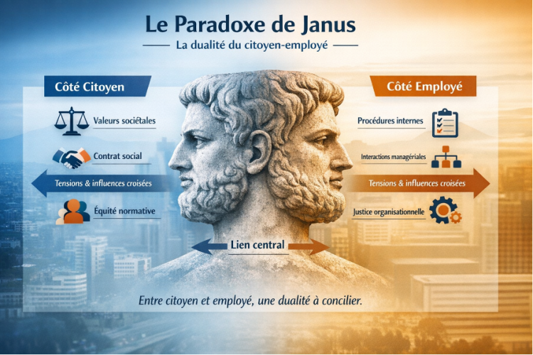 Le Paradoxe de Janus - Illustration pour un article de Bernard Fortin (juin 2026)